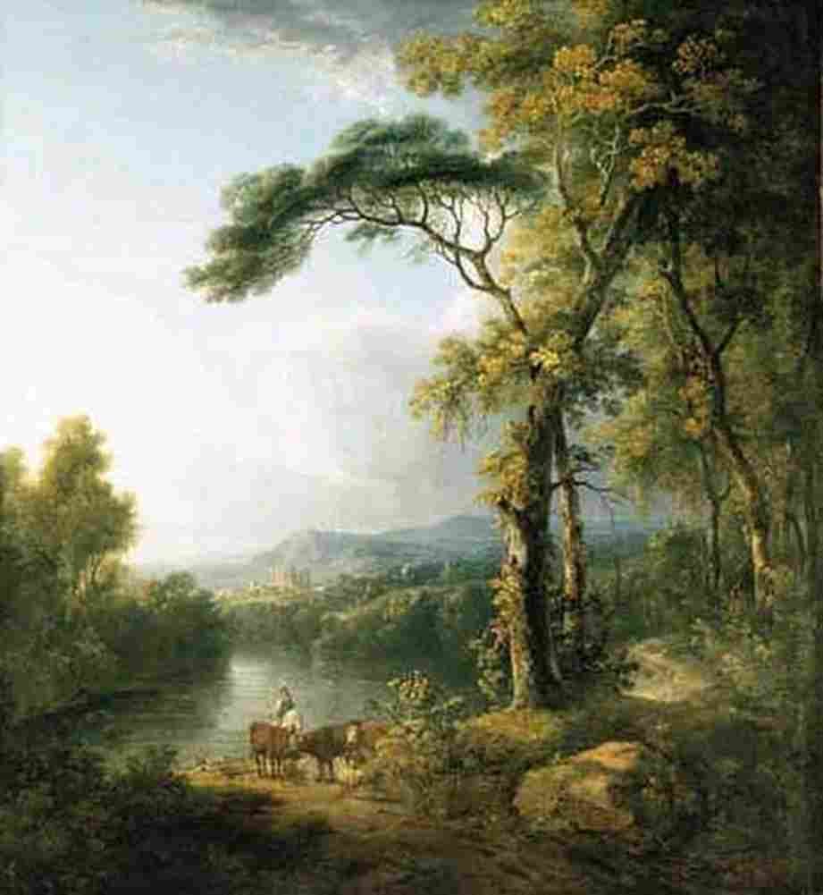 mullins An Extensive Wooded River Landscape Art A4 Photo Print