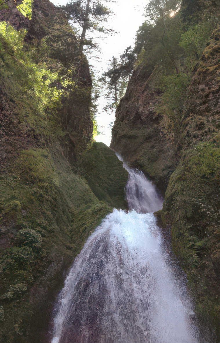 multnomah falls waterfall Vintage A4 Photo Print