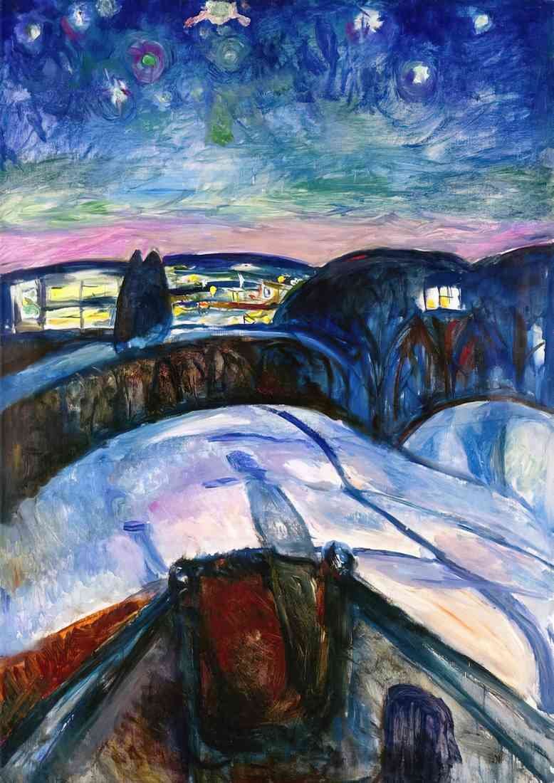 munch a starry night A4 Photo Print