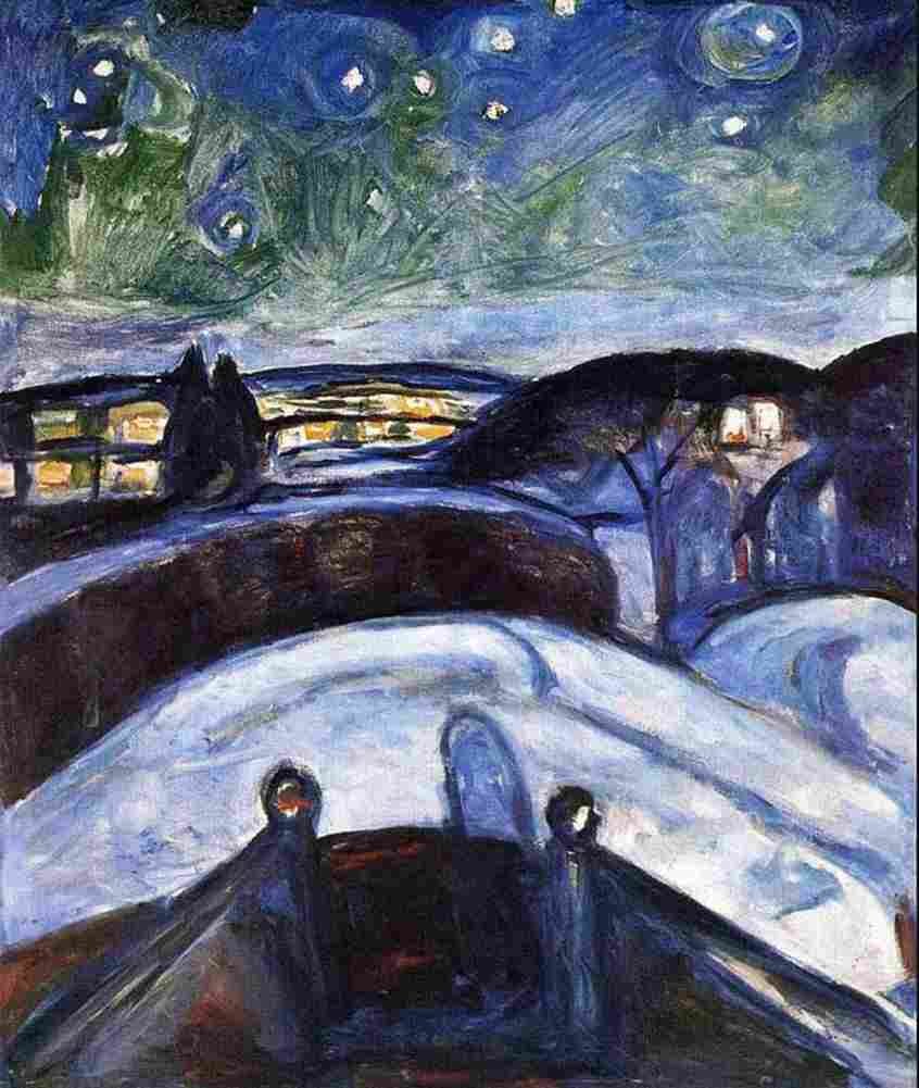 munch a starry night Art A4 Photo Print