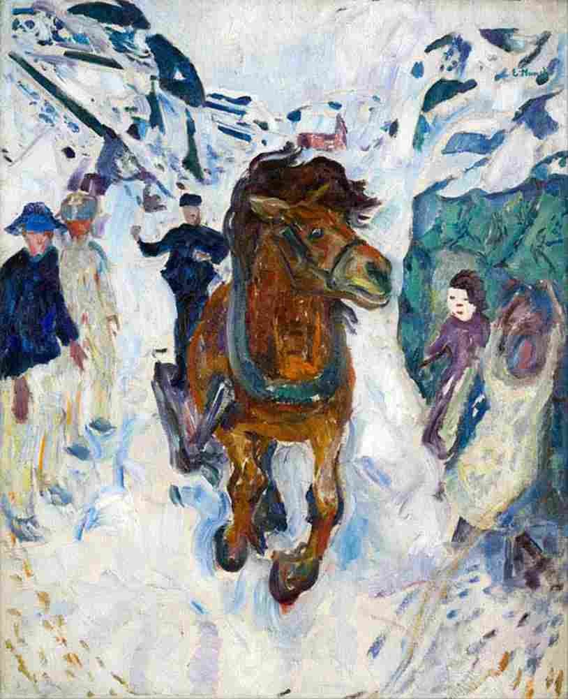 munch galloping horse Art A4 Photo Print