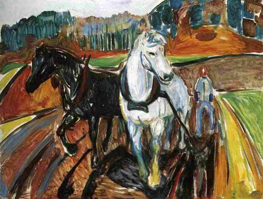 munch horse team Art A4 Photo Print