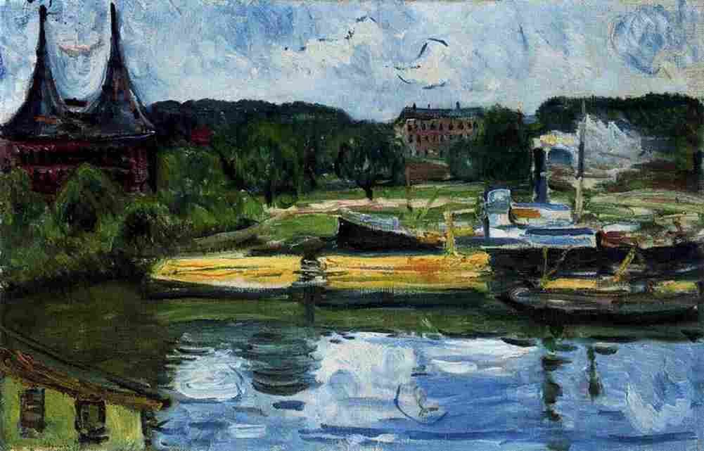 munch lubeck harbour with the holstentor Art A4 Photo Print