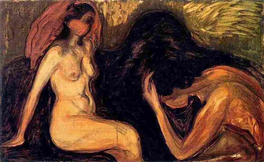munch man and woman Art A4 Photo Print