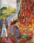 munch model in front of the verandah Art A4 Photo Print