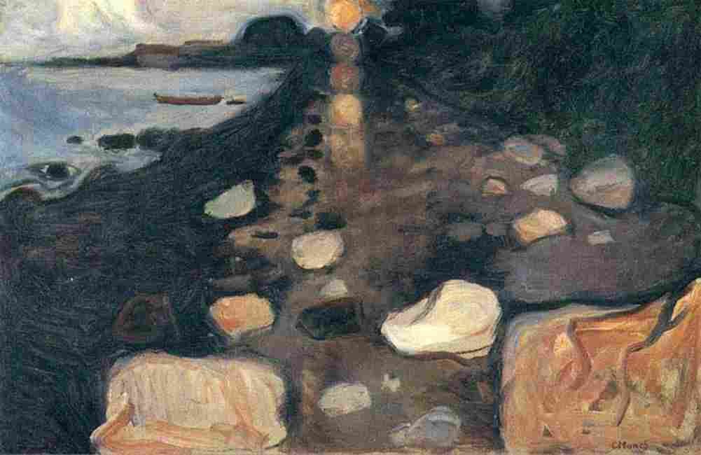 munch moonlight on the shore Art A4 Photo Print