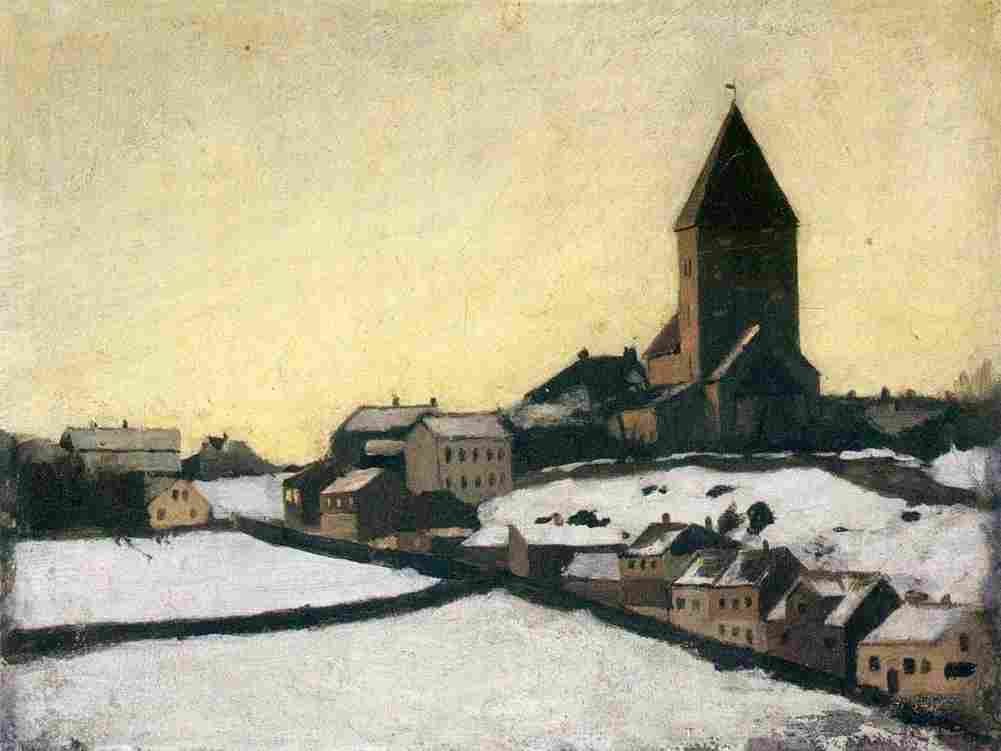 munch old aker church Art A4 Photo Print