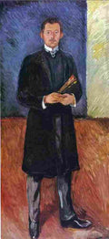 munch self portrait with brushes Art A4 Photo Print