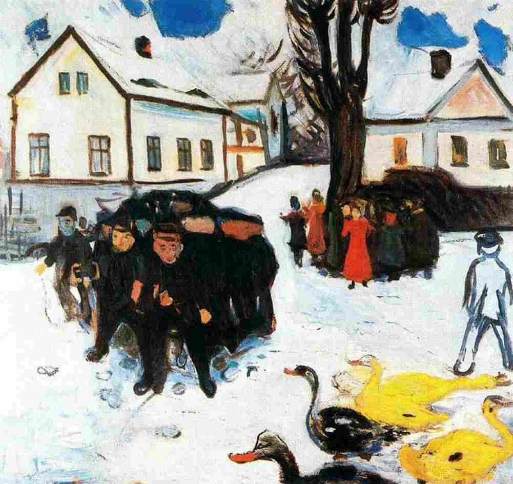munch the village street Art A4 Photo Print