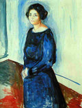 munch woman in blue Art A4 Photo Print