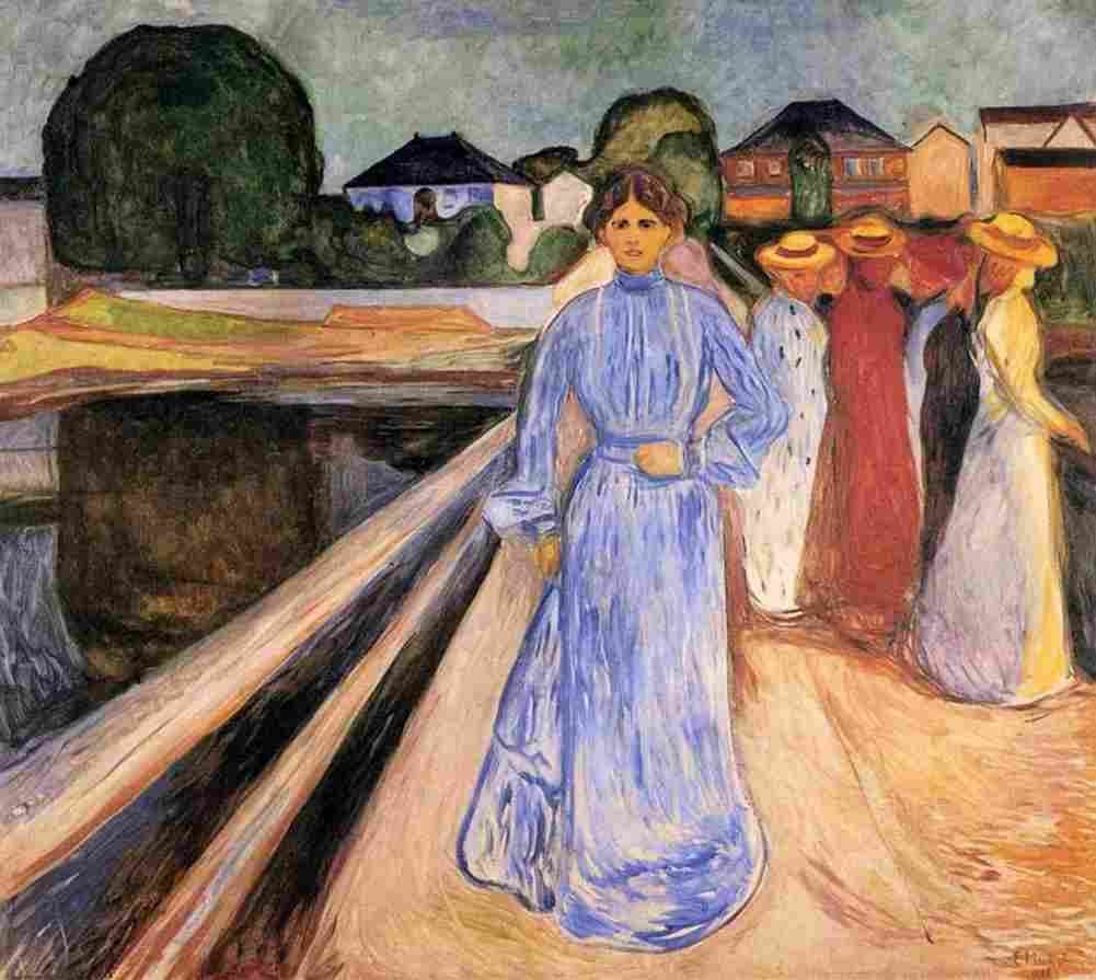 munch woman on the bridge Art A4 Photo Print
