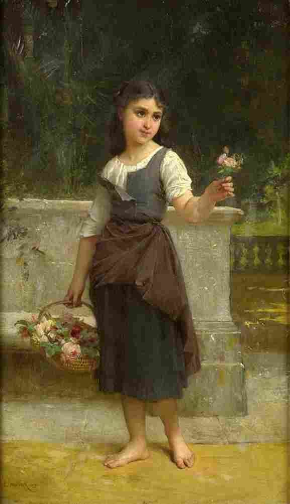 munier The Flower Girl Art A4 Photo Print