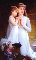 munier Two Girls Praying Art A4 Photo Print
