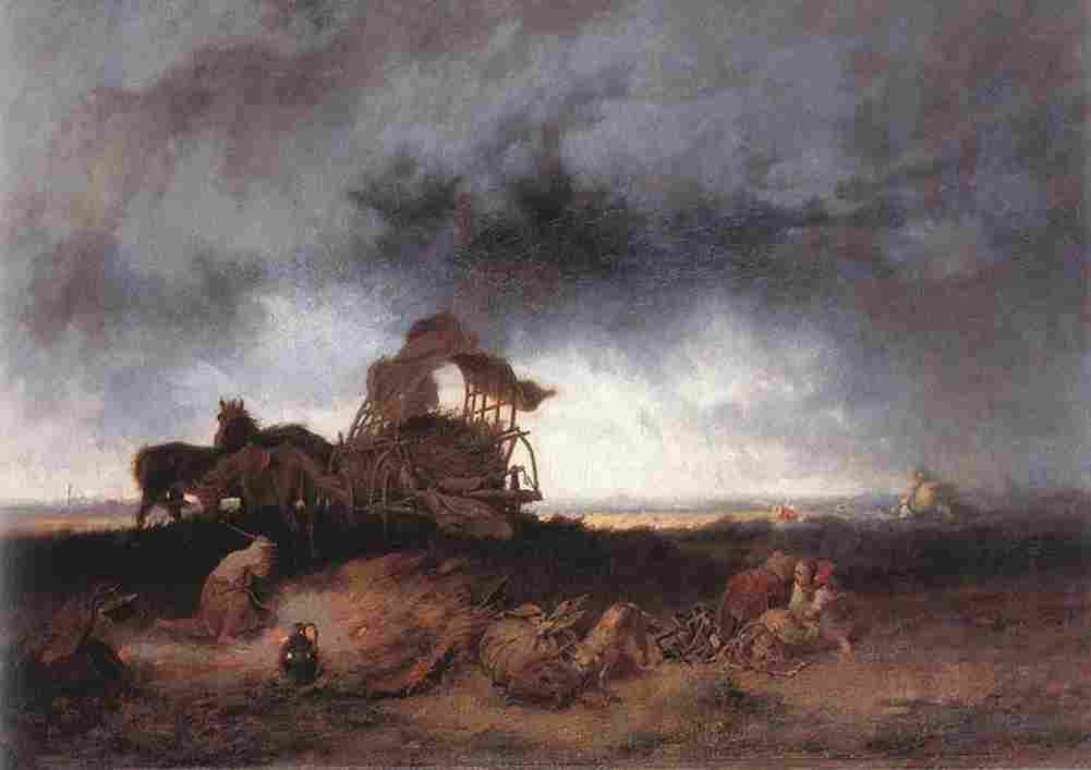 munk Storm at the Puszta Art A4 Photo Print