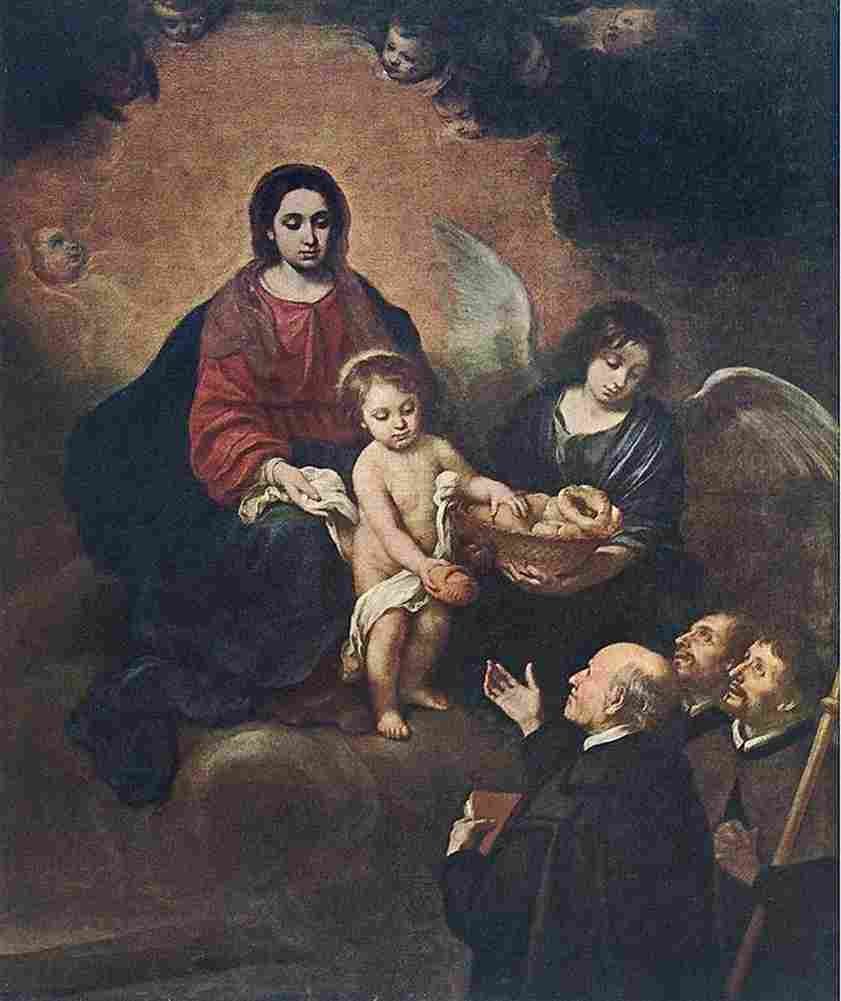 mur The Infant Jesus Distributing Bread to Pilgrims Art A4 Photo Print