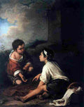 mur Two Boys Playing Dice Art A4 Photo Print