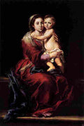 mur Virgin and Child with a Rosary Art A4 Photo Print