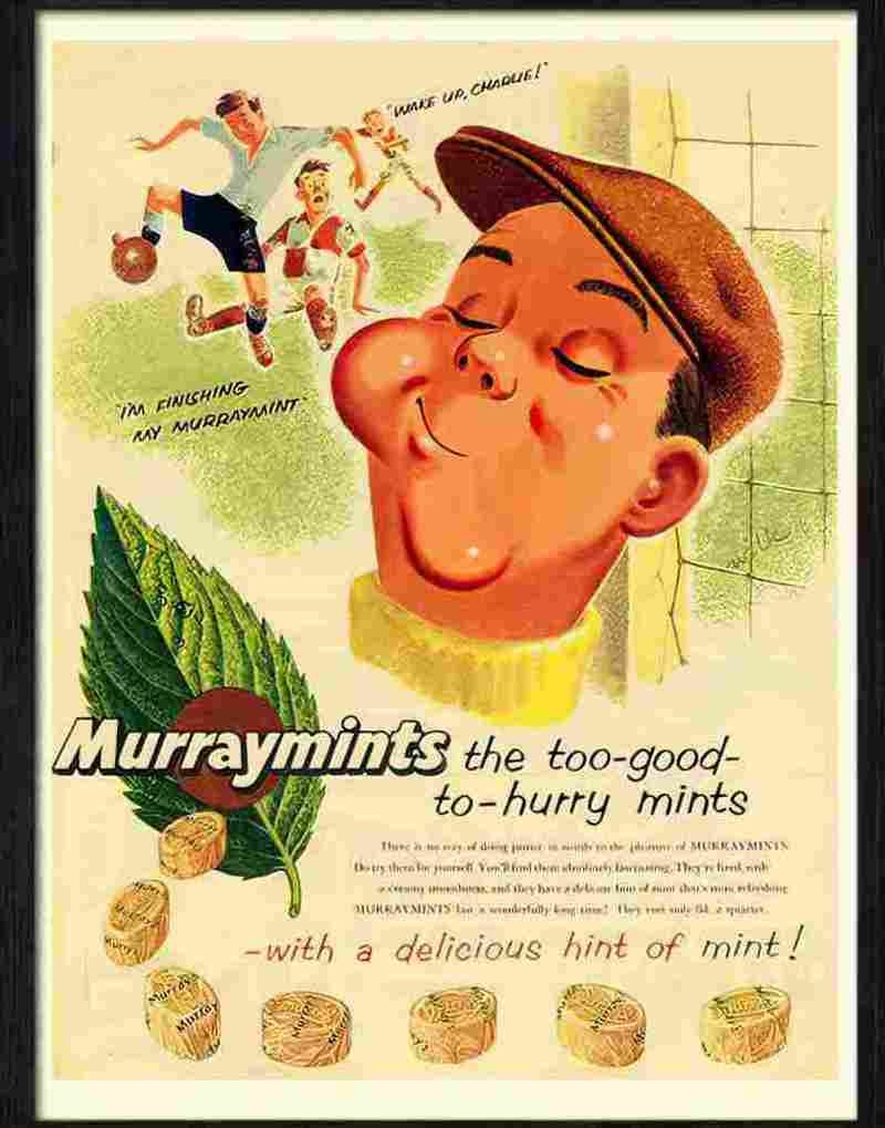 murray mints football 1950s Advert A4 Photo Print