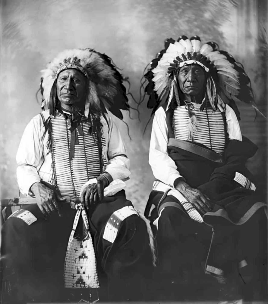 native american men Vintage world war A4 Photo Print