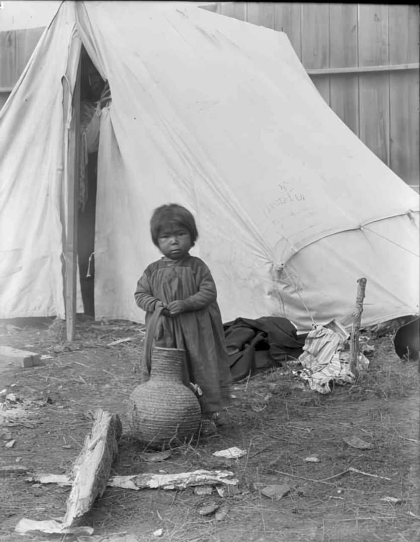 native child camp Vintage world war A4 Photo Print