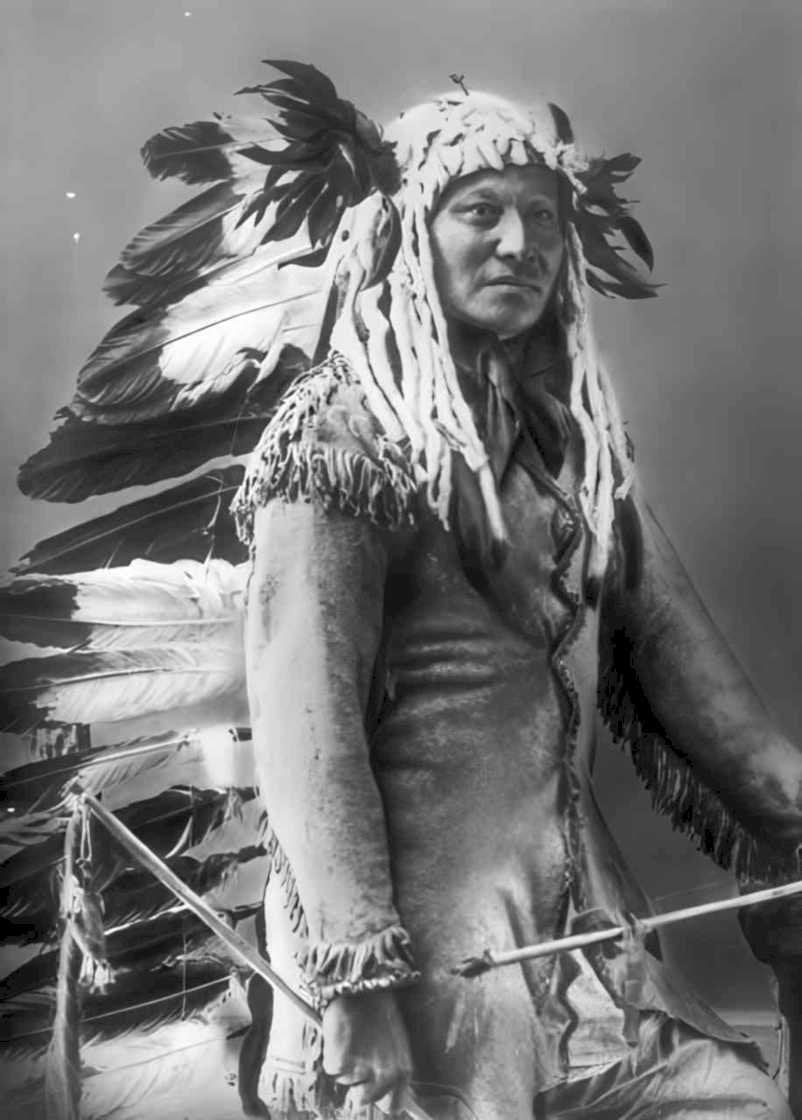 native headdress crow Vintage world war A4 Photo Print