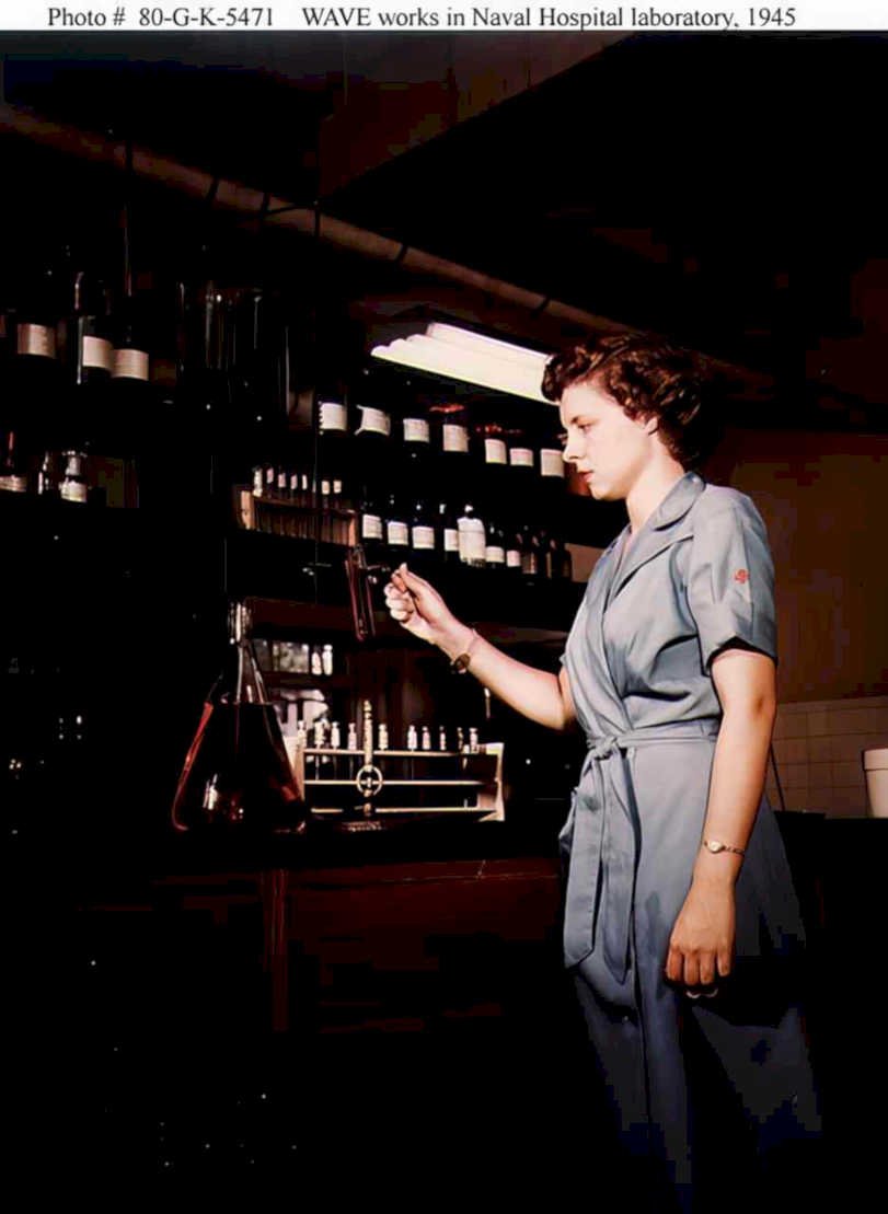 naval hospital lab Vintage world war A4 Photo Print