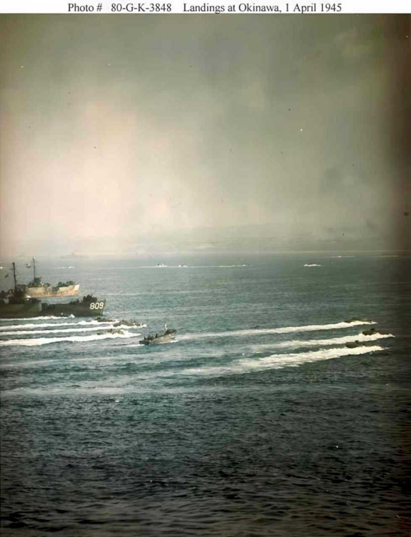 naval landing okinawa Vintage world war A4 Photo Print