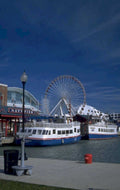 navy pier ferris 1980s 1990s A4 Photo Print