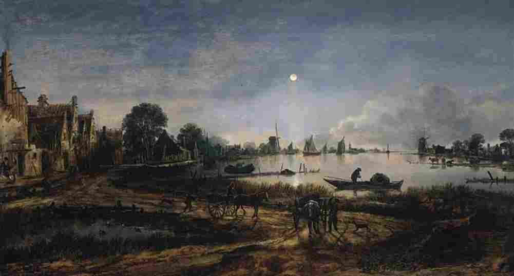neer River View by Moonlight Art A4 Photo Print