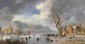 neer Winter Landscape with Skaters and Flask Players main Art A4 Photo Print