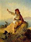 neff neapolitan shepherd on the beach Art A4 Photo Print