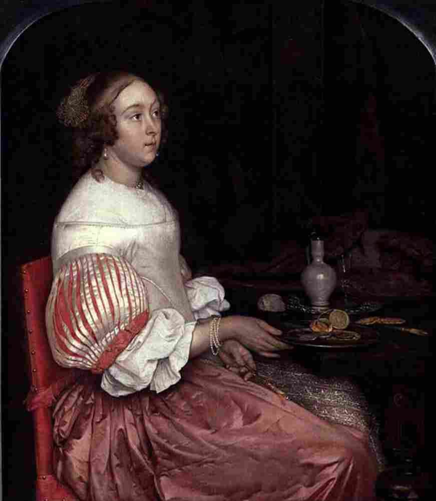 neg Young Lady at Breakfast Art A4 Photo Print