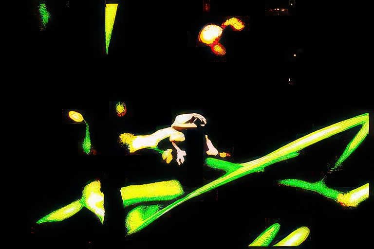 neon geometric hand Vintage A4 Photo Print