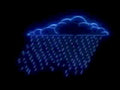 neon rain cloud1980s 1990s A4 Photo Print