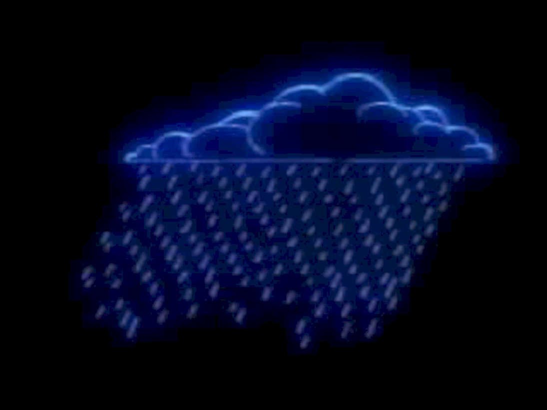 neon rain cloud1980s 1990s A4 Photo Print