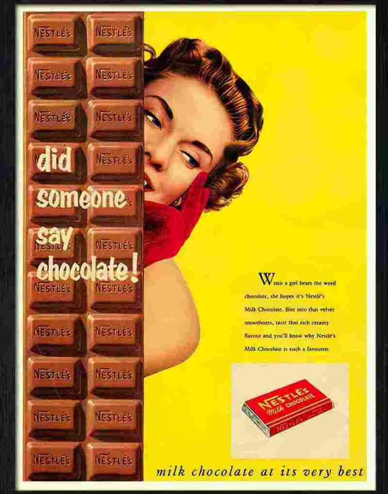 nestle chocolate 1950s Advert A4 Photo Print