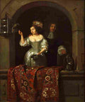 net A Lady with a Parrot and a Gentleman with a Monkey main Art A4 Photo Print