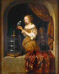 net Lady at the Window Art A4 Photo Print
