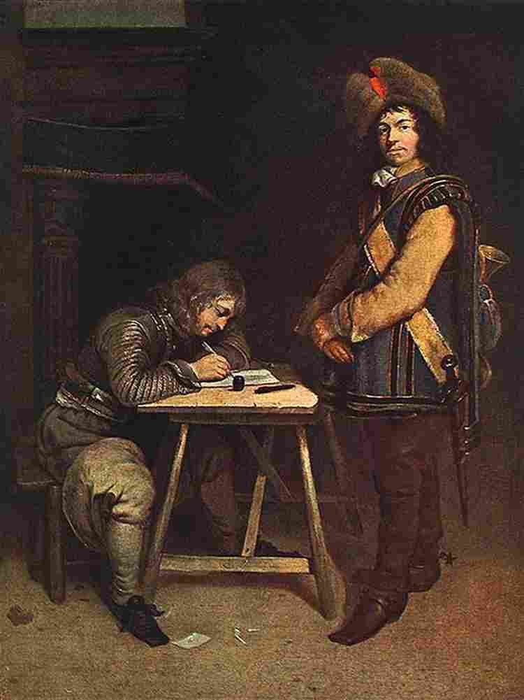 net Officer Writing a Letter Art A4 Photo Print