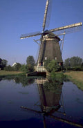 netherlands windmill reflection 1980s 1990s A4 Photo Print