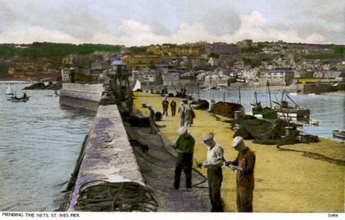 nets st ivesVintage 1880s 1900s A4 Photo Print