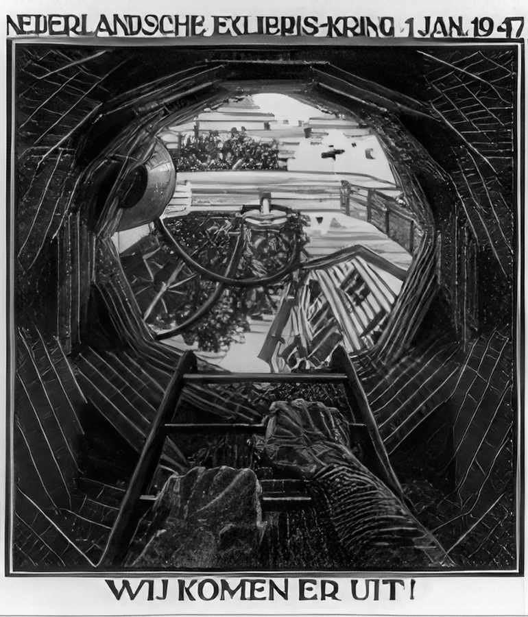 new year greeting card mc escher 1946 A4 Photo Print