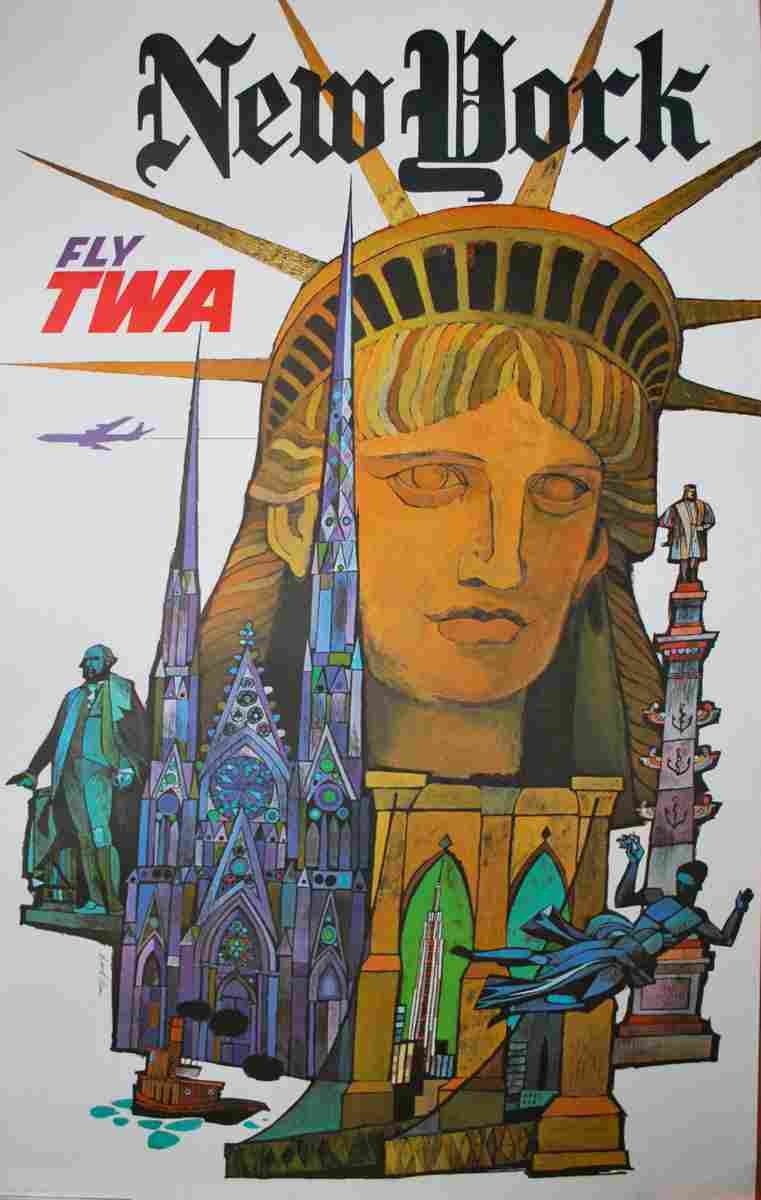 new york twa david klein 1960 14 Advert A4 Photo Print