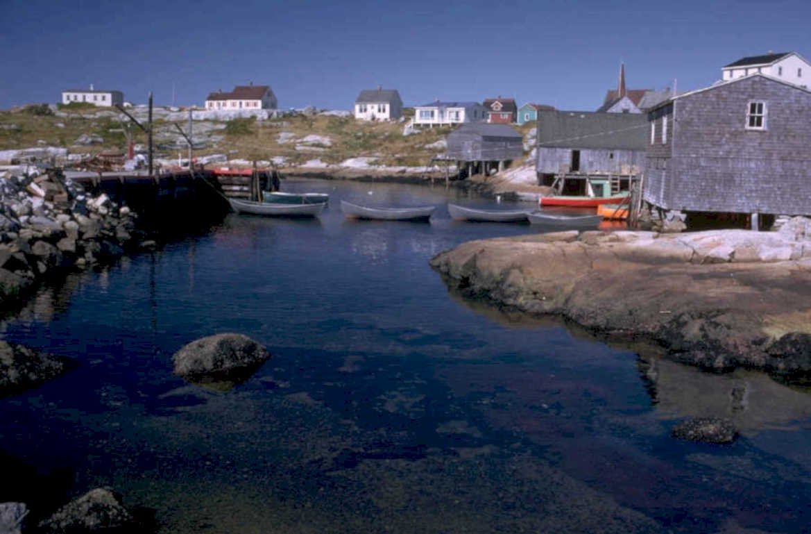 newfoundland harbor boats 1980s 1990s A4 Photo Print