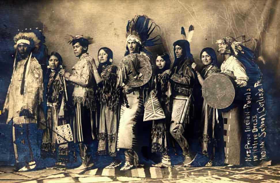 nez perce children Vintage world war A4 Photo Print