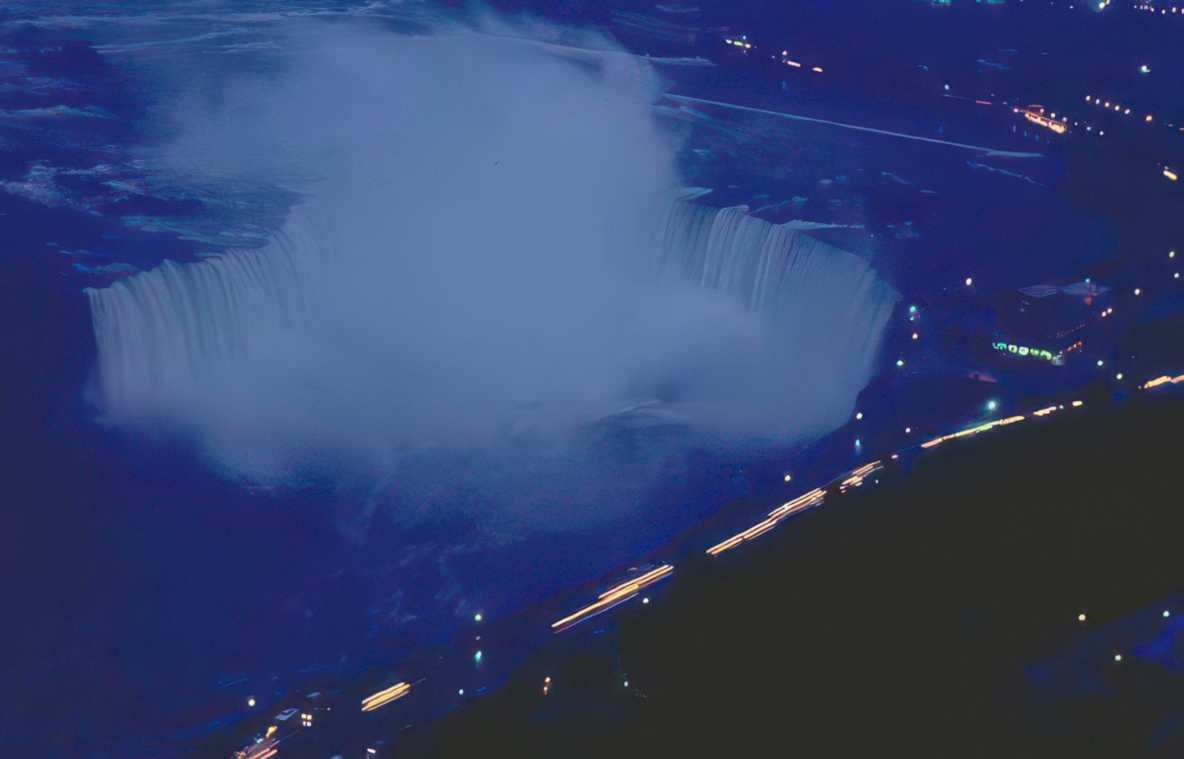 niagarafalls rainbowbridge night Vintage A4 Photo Print