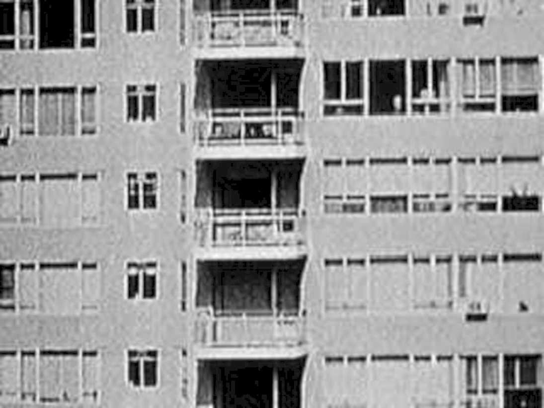 night apartment building1980s 1990s A4 Photo Print