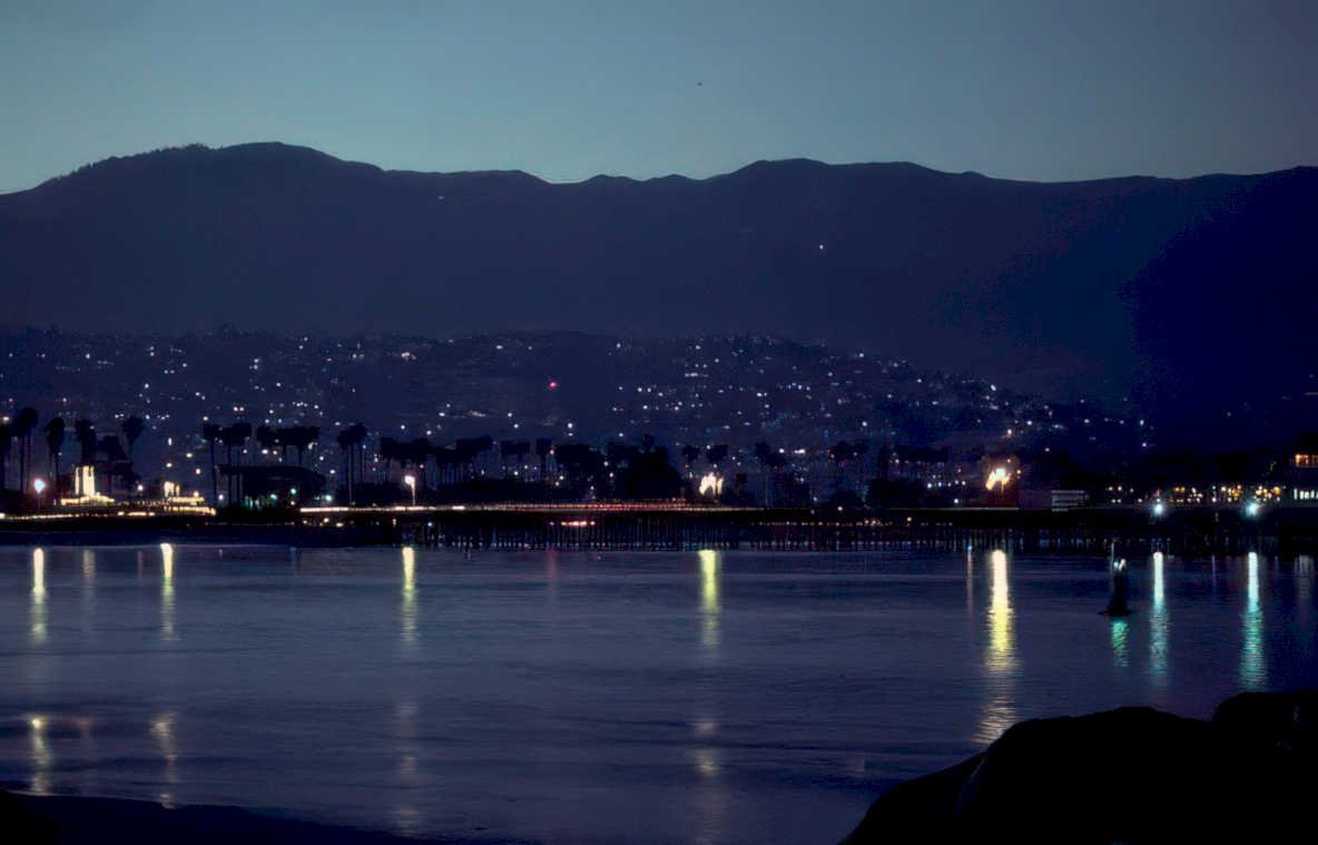night city coast Vintage A4 Photo Print