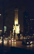 night cityscape chicago 3 Vintage A4 Photo Print
