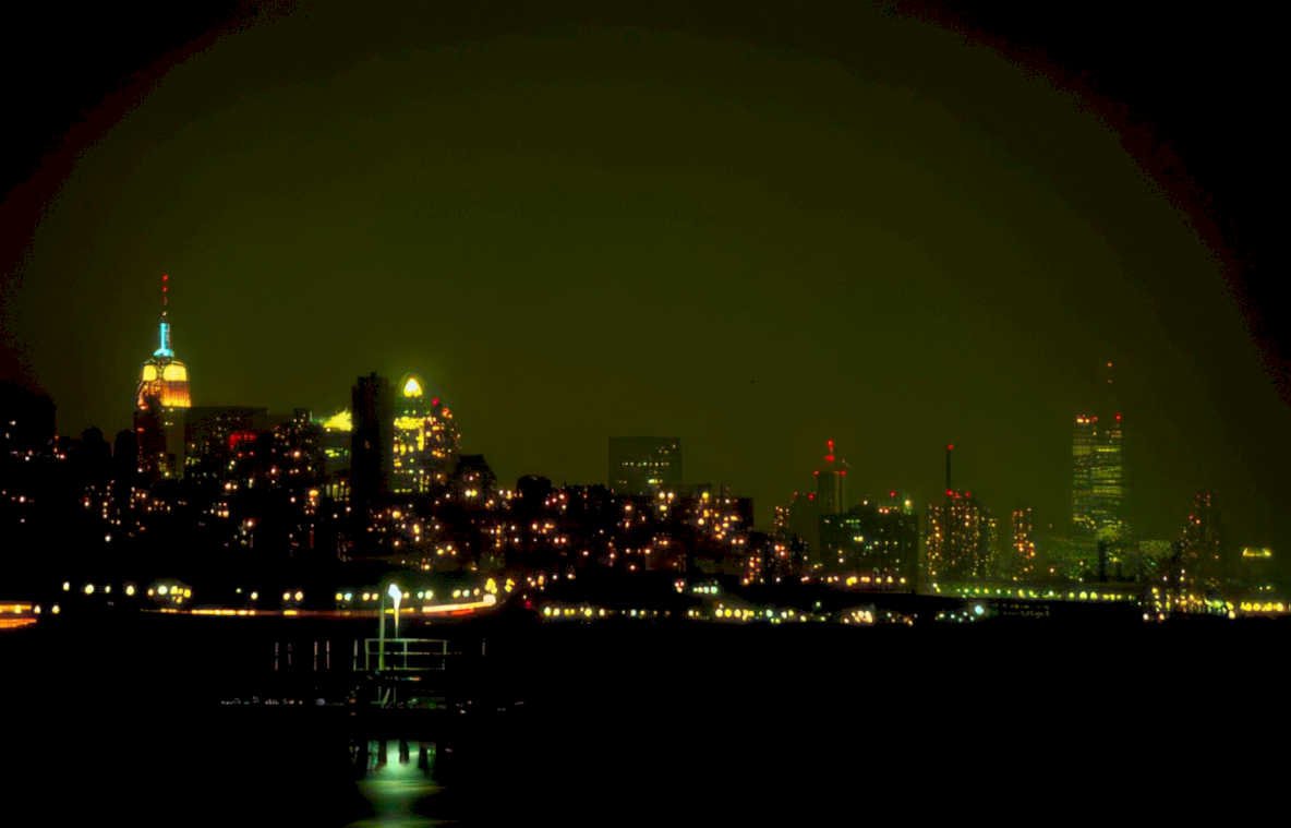 night cityscape empire Vintage A4 Photo Print